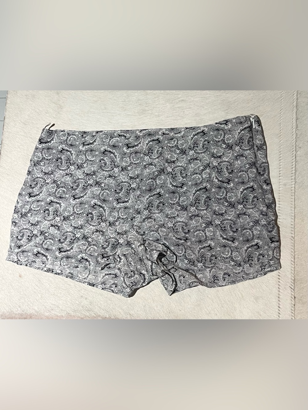 Elizabeth and James Black and White Paisley Lounge Shorts